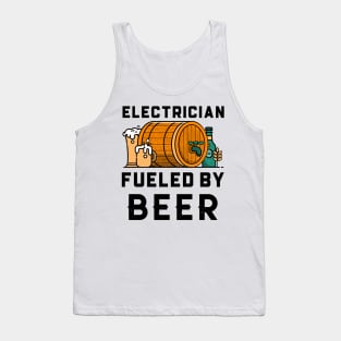 Funny Electrician Beer Lover Design Tank Top